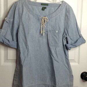 Lauren Jeans Co; Ralph Laurent; "M", Cotton, Denim, Hippie Vibes, Chic, Bohemian
